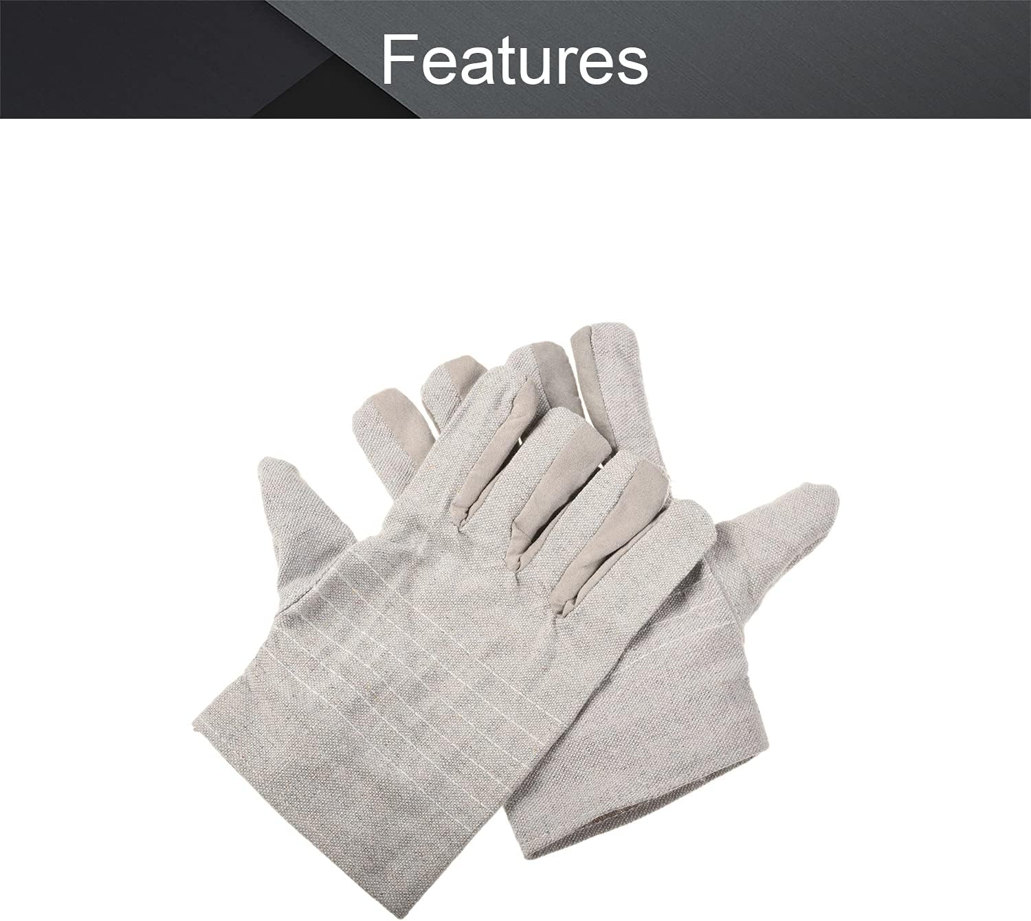 Utoolmart Canvas Work Gloves Gray for Welding Process Protection 3 Pair