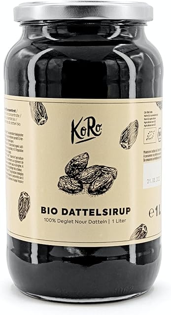 KoRo - Organic date syrup 1 liter - Ideal sugar alternative - Caramel-like flavor - Without added sugar and preservatives - From aromatic Deglet Nour dates