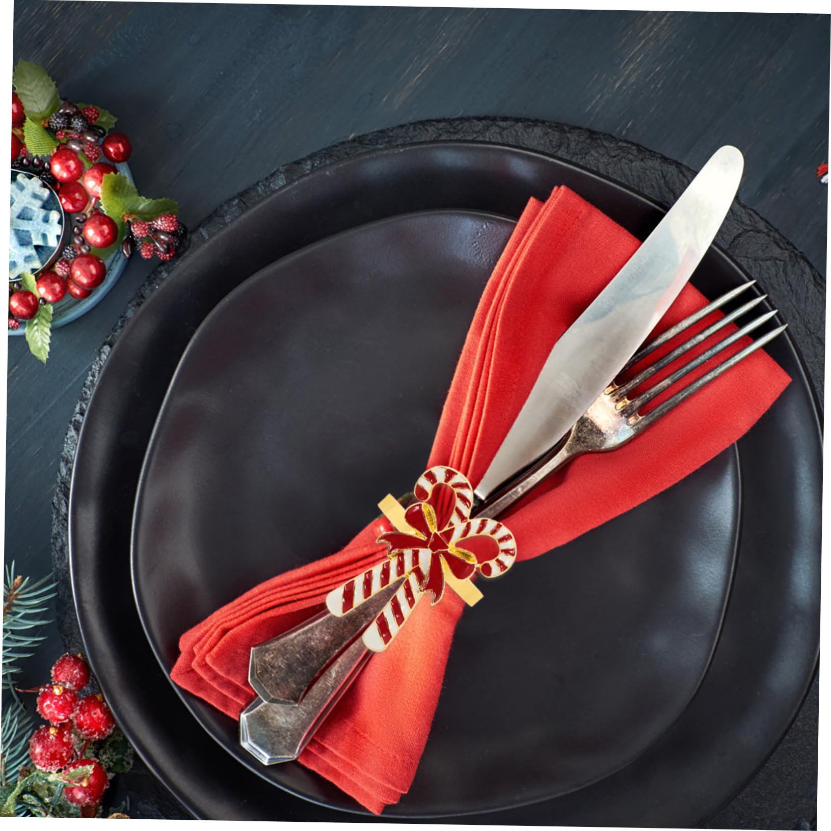 4 Pezzi Portatovaglioli Natalizi Forma in per Tovaglioli Eleganti e Riutilizzabili Decorazione Tavola per Feste e Natale