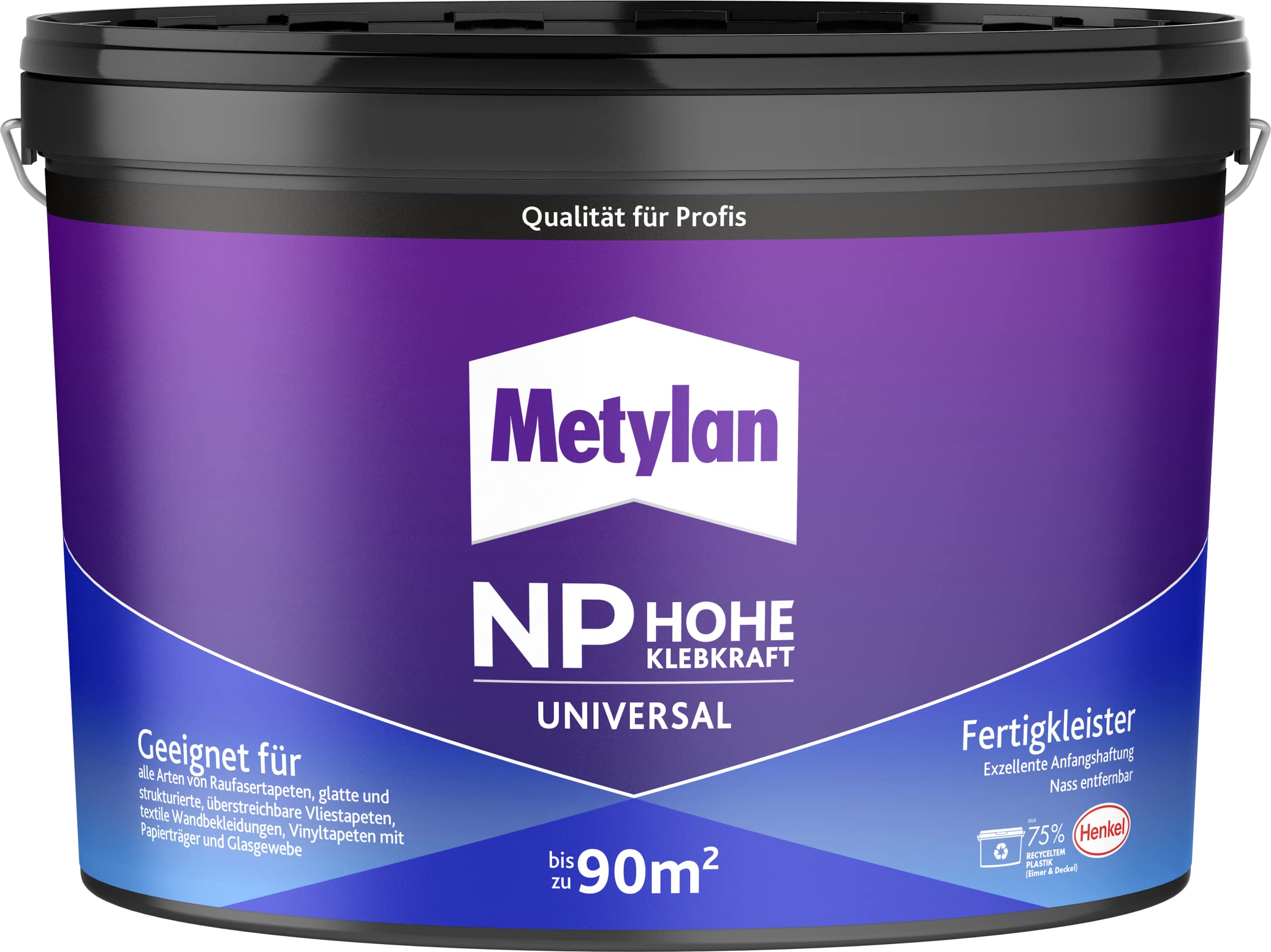 Metylan NP Hohe Klebkraft, Universal, gebrauchsfertig, Fertigkleister mit sehr hoher Anfangshaftung & Klebkraft, Zum Verkleben von Raufasertapeten, Innen widerstandsfähig gegen alle Einflüsse, 1x16kg