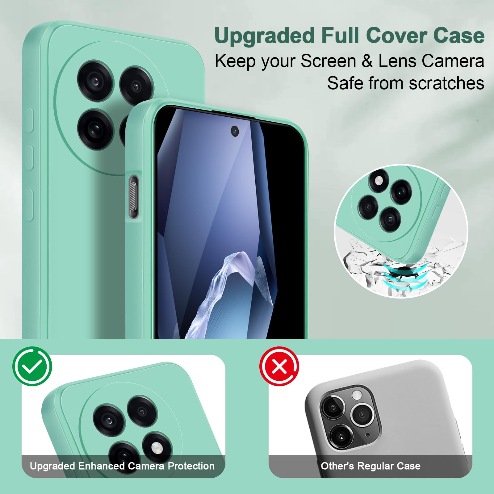 Custodia Per Oneplus 13R – Cover Antiurdo Con Telaio Opaco E Retro Trasparente, Protezione Fotocamera, Colore Viola