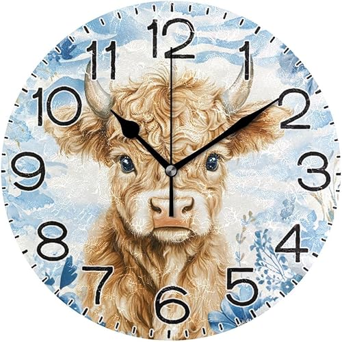 Miniatura 13 de Reloj de pared con ondas de playa, funciona con pilas, sin tictac, de cuarzo, analógico, rústico, rústico, reloj redondo, decoración retro para el