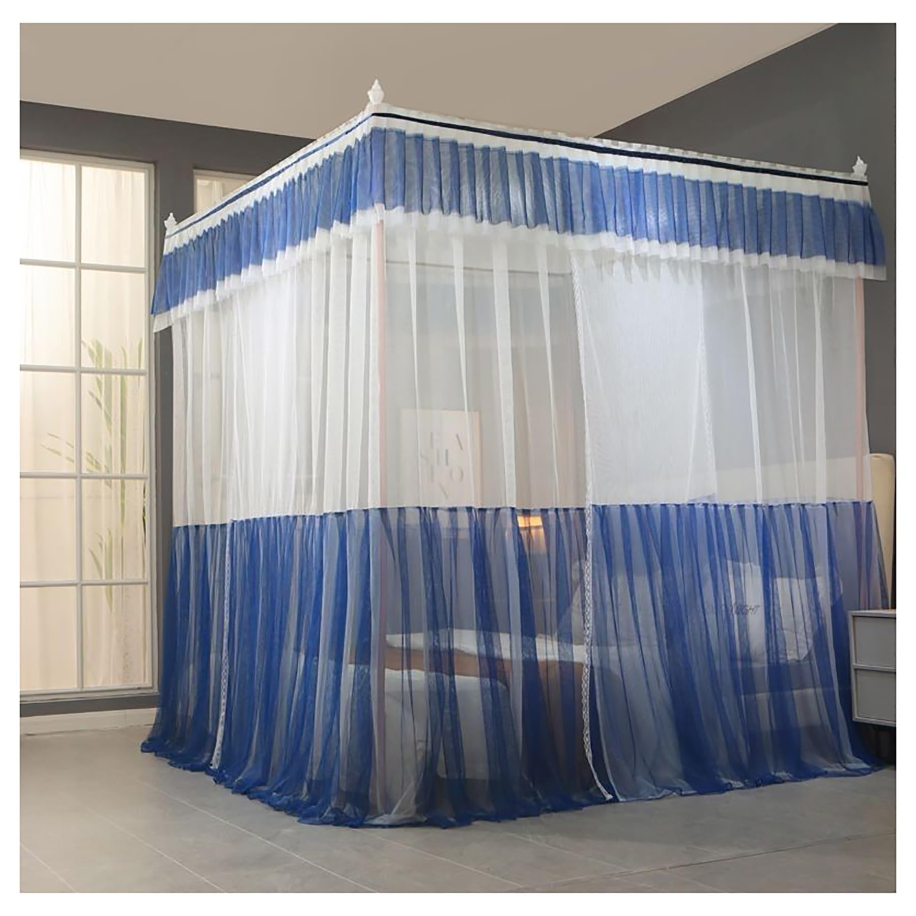 Moustiquaire de lit King marron pour créer une chambre de princesse