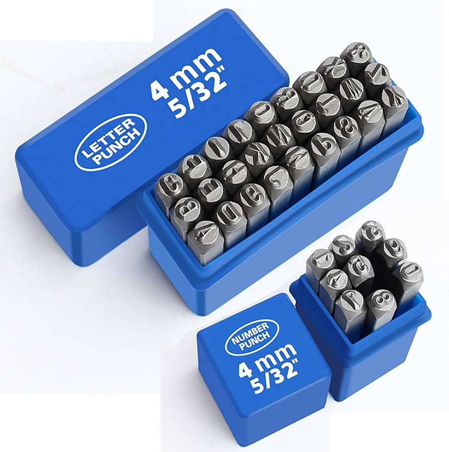 Metal Letter Punch Set 5/23 (4mm), 36PC Steel Alphabet A-Z