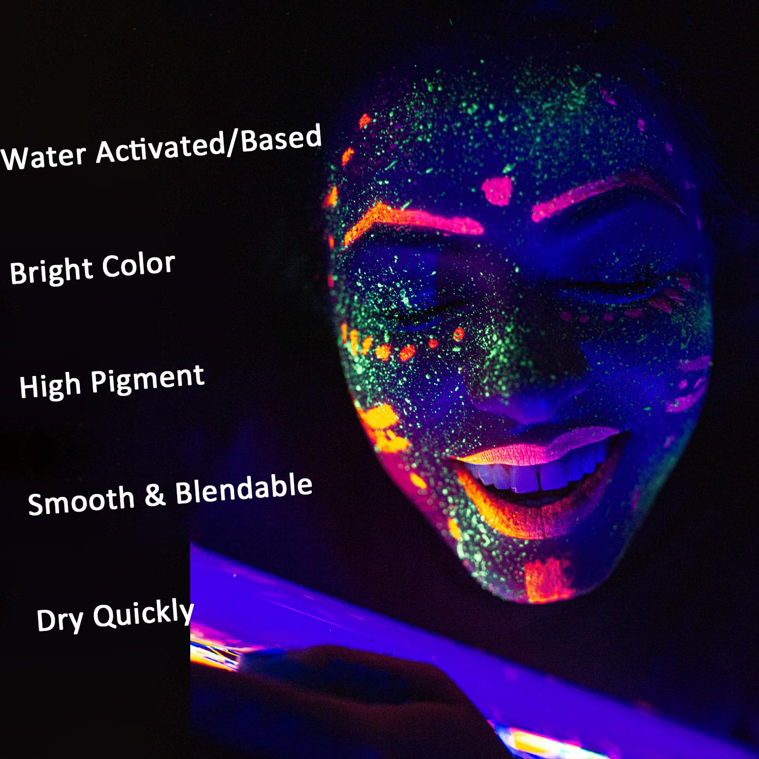 Snapklik.com : UV Blacklight Face Paint,Neon Fluorescent Body Paint ...