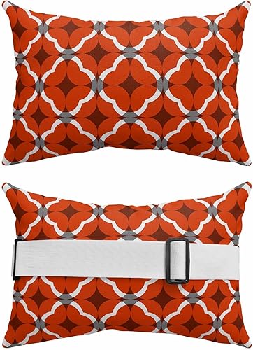 Miniatura 9 de Almohadas reclinables para la cabeza, color azul marino, para exteriores, impermeables, con rayas elásticas, color blanco, moderno, geométrico, arte