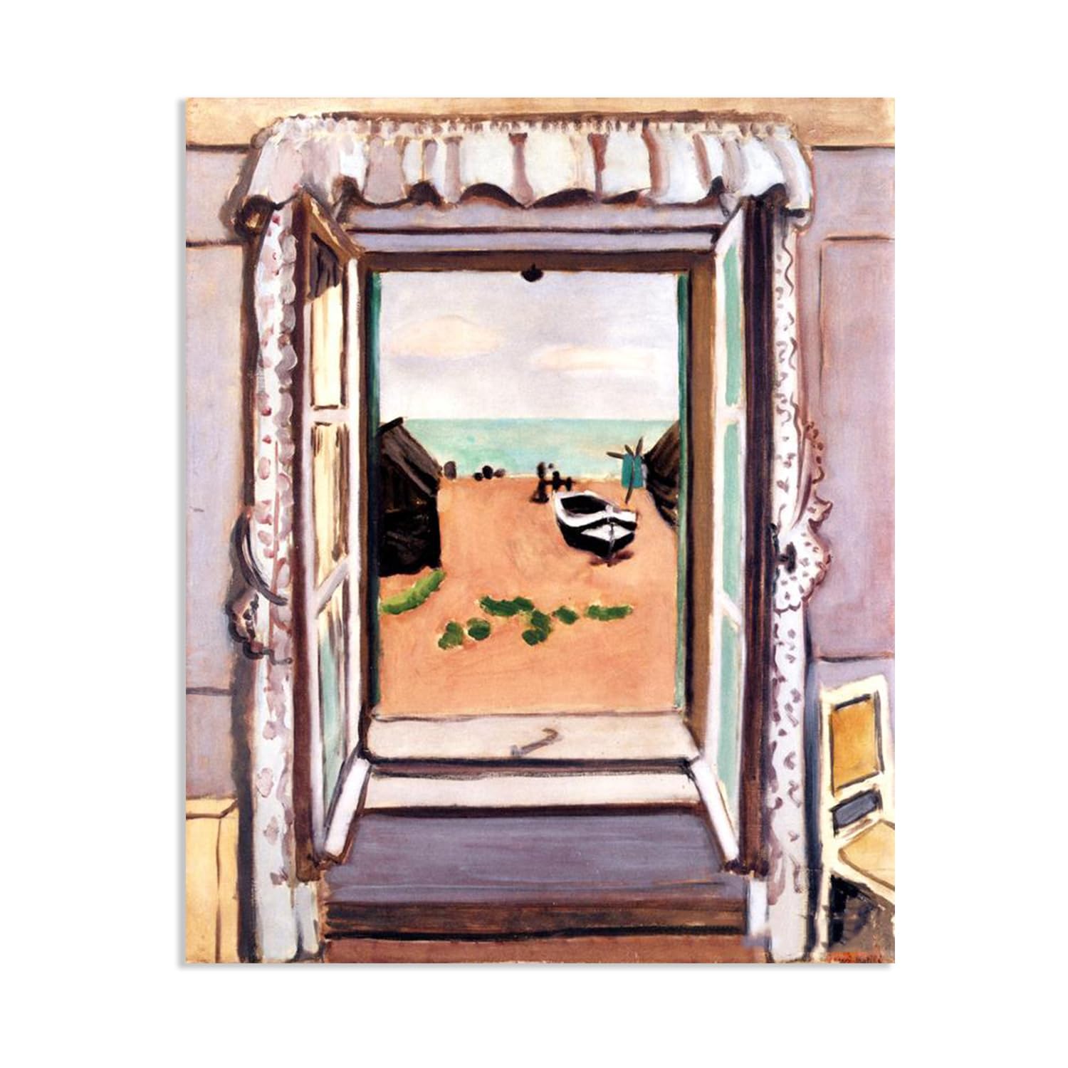 MYCGGDGH Henri Matisse Painting Reproduction Open Window Etretat Henri Matisse abstract art canvas wall reproductions classic poster for living room Bathroom Office 105x80cm(41x31in) poster