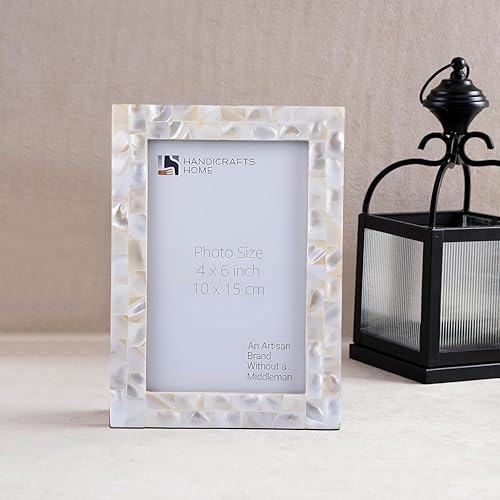 Miniatura 2 de Handicrafts Home Decorative Picture Frame Wooden Photo Frame and Collage (Mop White, 4x6) Mopa,MOP-GRIS