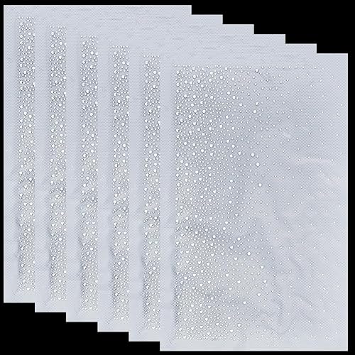 CABODYALS 6 Feuille de Transfert Strass Thermocollante Blanche Ronde et Plate à 