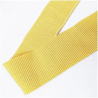 VONCYKI Tissu elástico de poliéster para coser, tela acolchada, accesorios de tela, cuello, puños, color amarillo