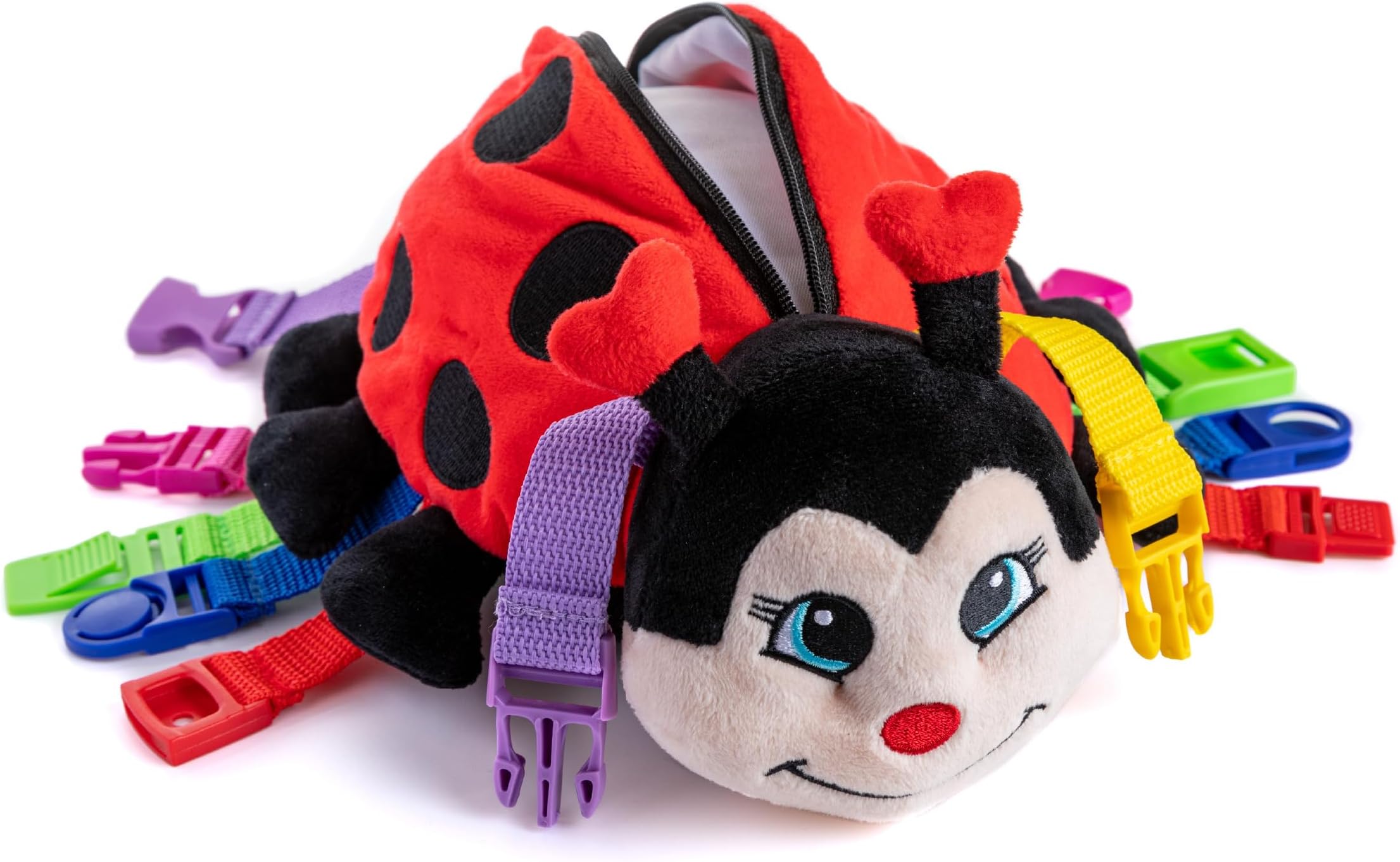 Becky Ladybug Stuffed Animal - Montessori Learning Activity Sensory Processing Toy - Develop Motor Skills and Problem Solving - Autism Sensory Toys