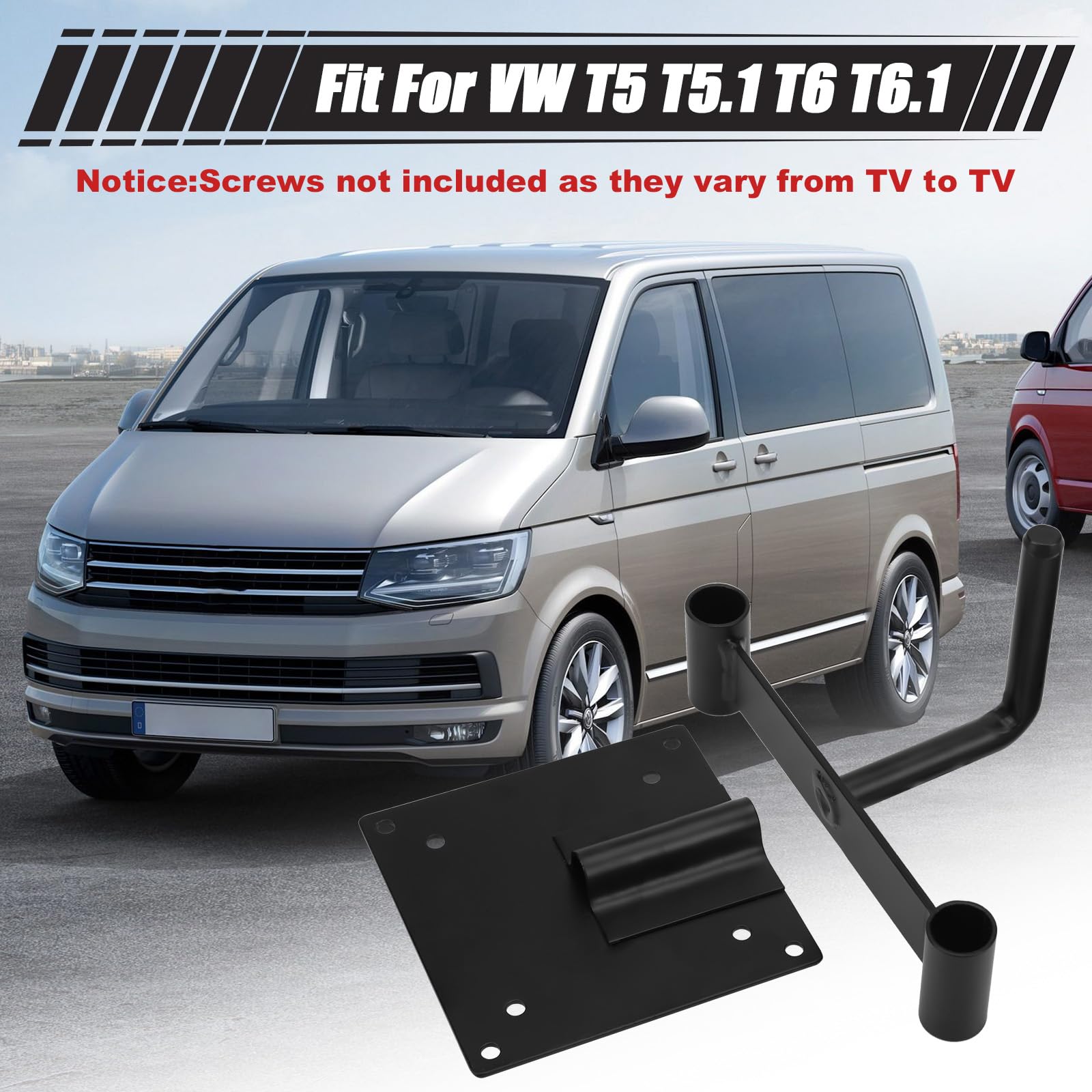 Campervan TV Halterung Kompatibel mit VW T5 T5.1 T6 T6.1 Camper Kopfstütze für VESA 75 mm und 100 mm Schwenkbar