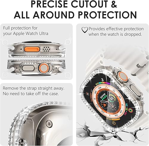 Miniatura 298 de KADES - Funda protectora brillante compatible con Apple Watch Series SE, SE 2022, 6, 5 y 4 de 44 mm, con protector de pantalla incorporado