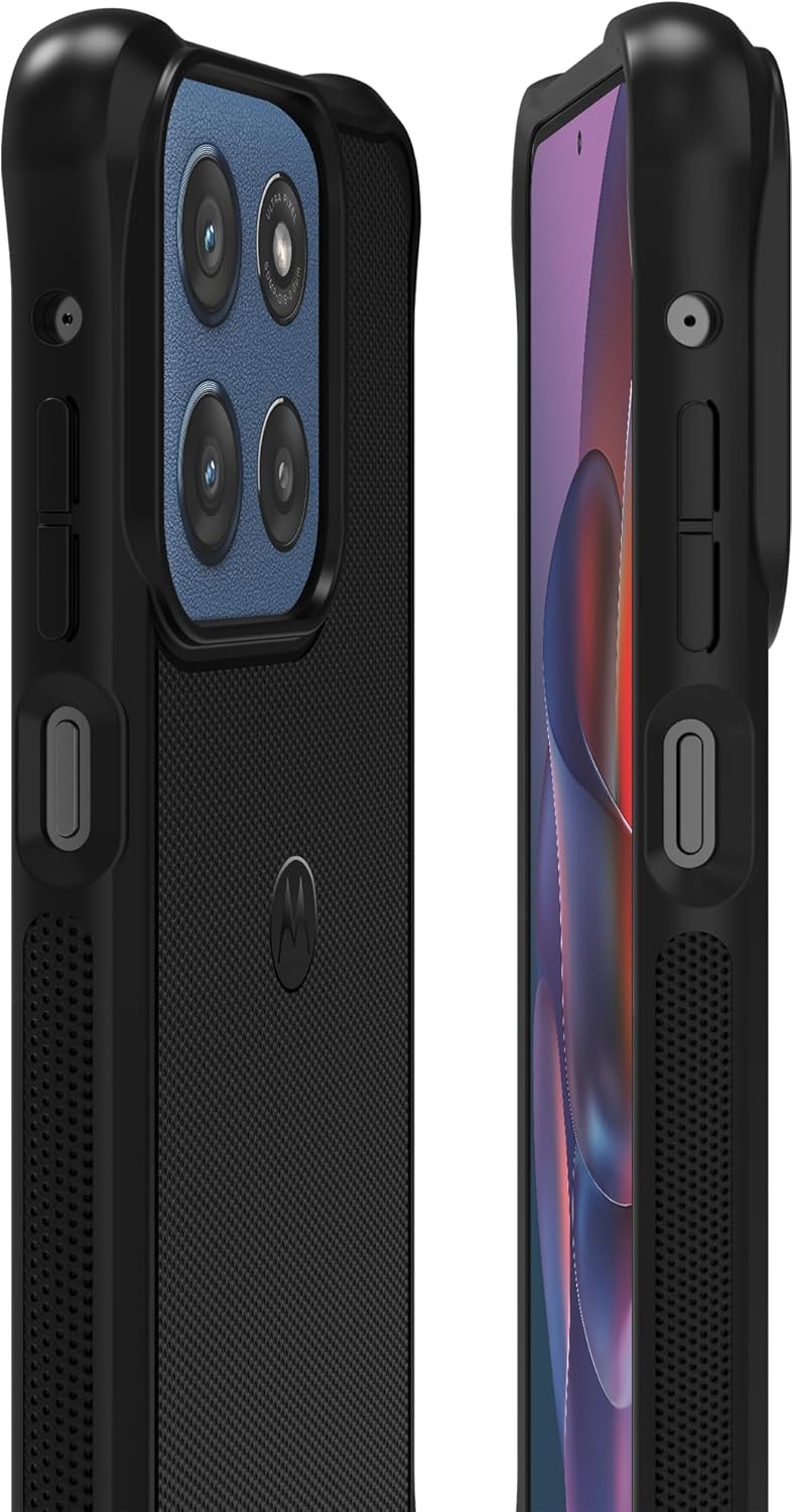 Motorola Moto G Stylus (2025/2026) Rugged Protective Bundle- Black Phone Case + 9H Tempered Glass Screen Protector