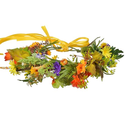 Corona floral guirnalda de flores diadema diadema corona floral diadema halo boho fiesta baile boda fotos dorado