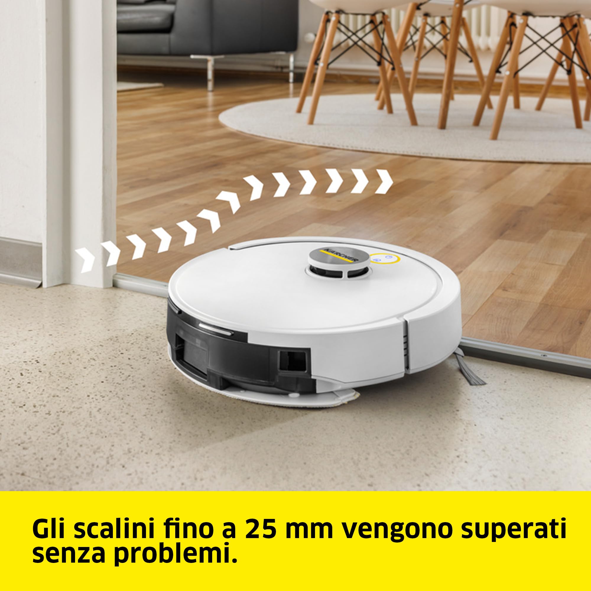 KÄRCHER robot aspirapolvere e lavapavimenti RVC 3 Comfort Extra, 15.000 Pa, fino a 130 min di autonomia, controllo tramite app, mappatura, navigazione laser, sensori anti-caduta, svuotamento sporco - 4