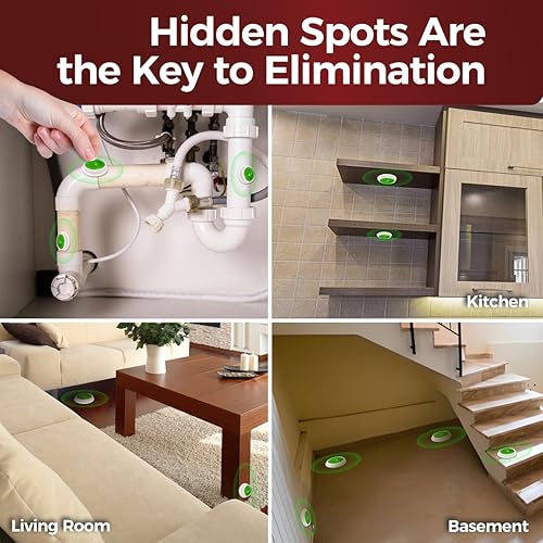 Miniatura 7 de Paquete de 20 mata cucarachas infestación en interiores, potente atracción de cebo de cucarachas, fórmula de matanza rápida, fácil de aplicar para