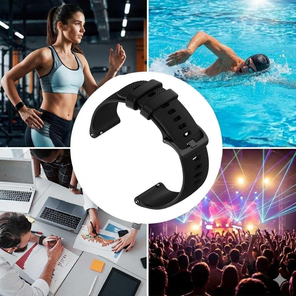 OcioDual Silikonowy pasek do zegarka, szybkie uwalnianie, kompatybilny z uniwersalnymi modelami 20mm-22mm-18mm, unisex