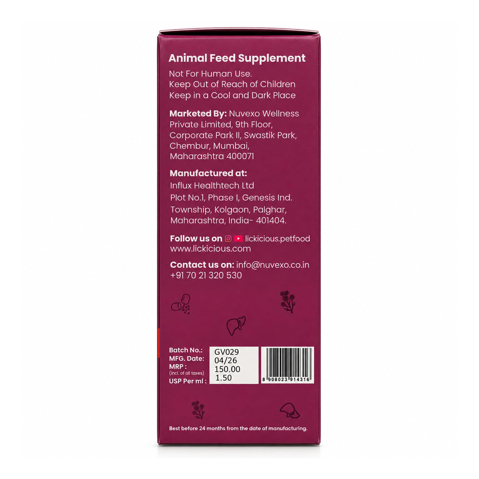 LICKICIOUS Liver Care Syrup for Dogs & Cats 100ml | with Milk Thistle (Silymarin) & Inositol | Supports Liver Health, Detoxification, Digestion & Appetite | Chicken Flavour Supplement/Tonic for Pets — Amazon image 7