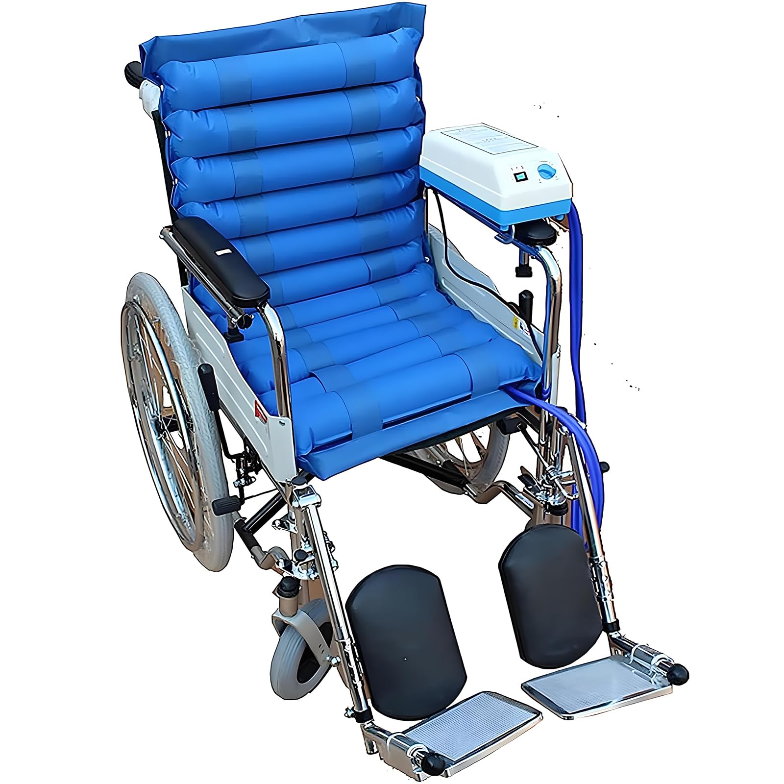 Cojín inflable para silla de ruedas con alivio de presión alternativo, bomba de aire silenciosa e intensidad ajustable para pacientes sedentarios