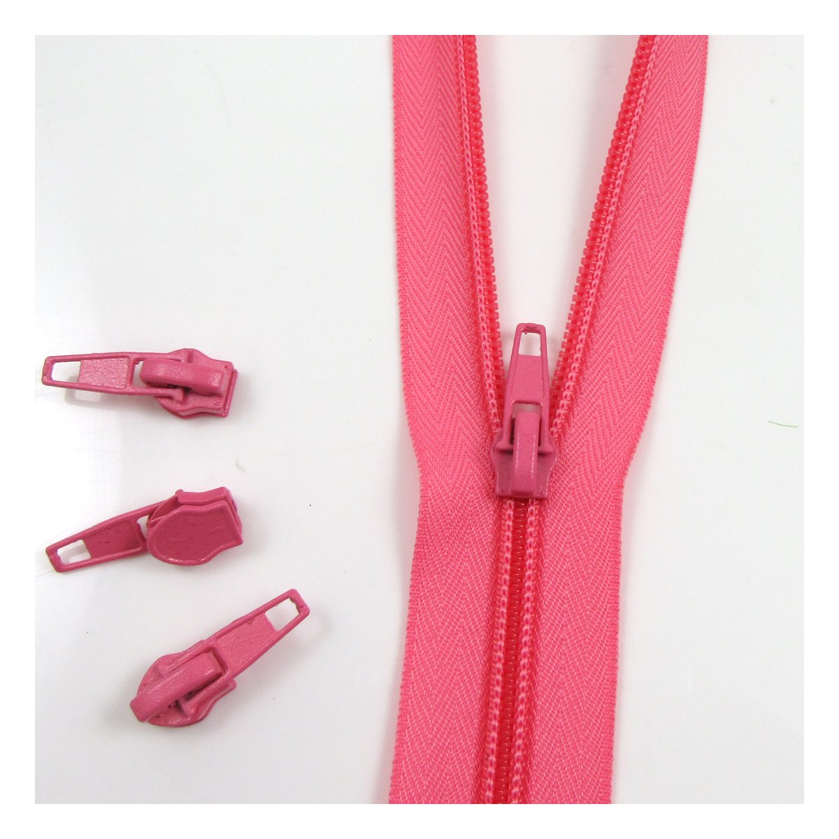 Beads4crafts Pink No5138 10 Metres + 20 Sliders No.5 Continuous Zip With Auto Lock Slider 25 Colours Zippers Cushions Upholstery (Pink No5138)
