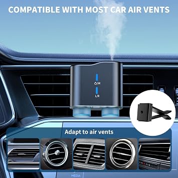 Waterless Car Diffuser Kit with 4 Fragrance Oils Luxury Hotel Inspired Aromatherapy Air Freshener for Car, Vehicle, Office & Small Spaces (Black, Hotel Fragrance)