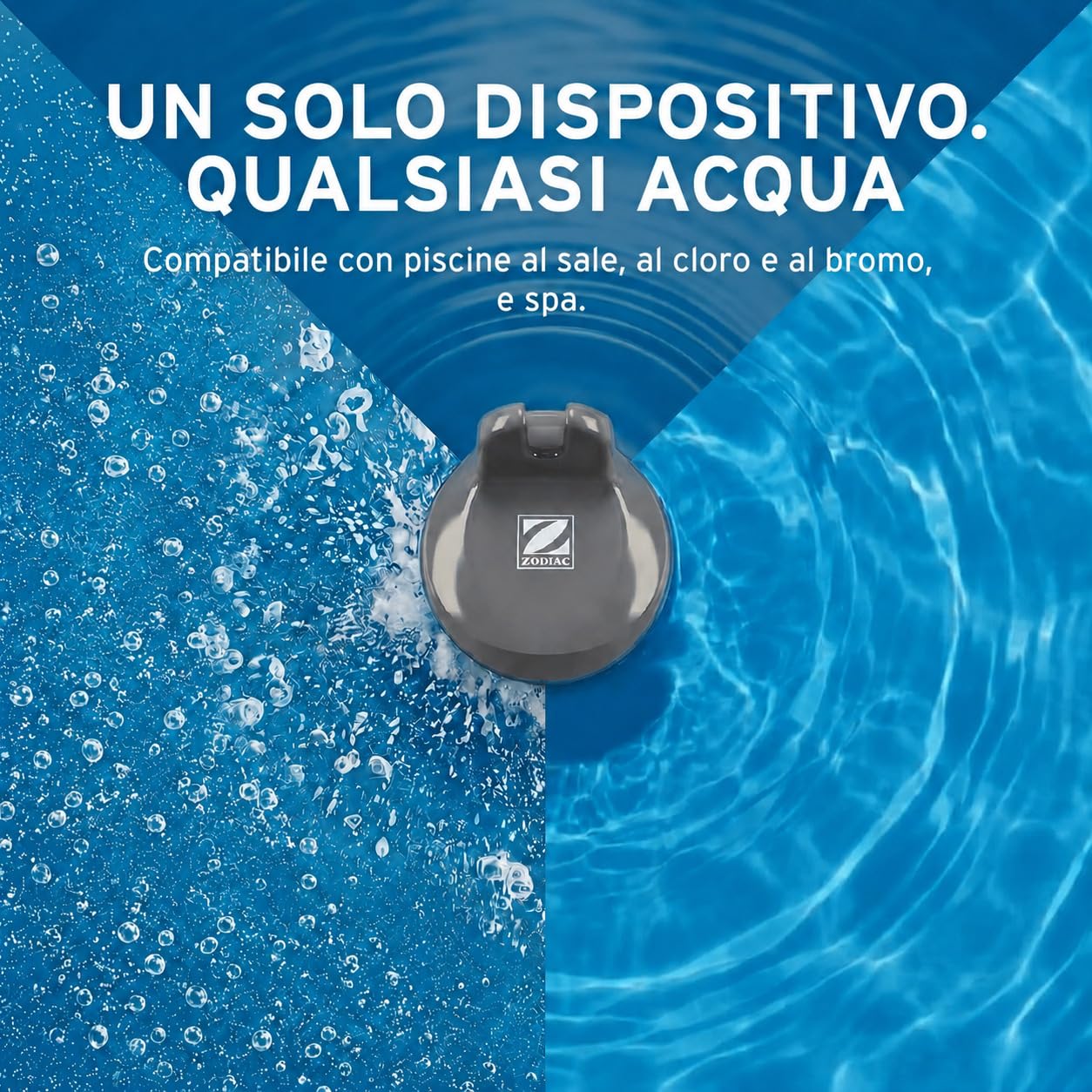 Zodiac Blue Connect Gold- Analizzatore Intelligente per Piscine e Spa, Sistema Plug & Play, Misuratore di pH, Cloro e Temperatura, Compatibile con Elettrolisi Salina, Notifiche Smartphone