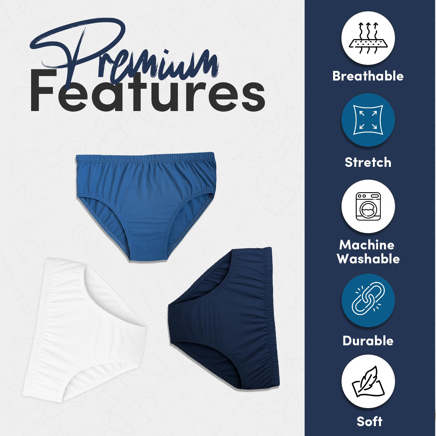 Lot de 10 culottes pour garçon 100 % coton - Sous-vêtements doux et respirants - Âge 2 à 16 ans