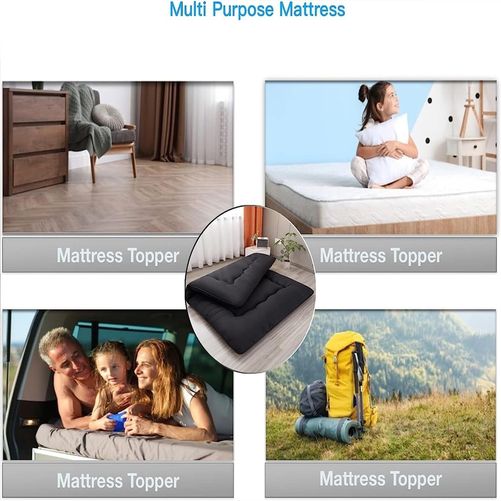 Japanischer Futon, Japanische Bodenmatratze, Futon-Matratze, Faltbarer Futon, 2 Personen, 2 Plätze, 1 Platz, Japanische Bodenmatratze, Japanischer Boden-Futon(100x200cm)