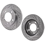 SureStop Brake Disc 2-Wheel Set Compatible with Ford Bronco 1994-1996, F-150 Front, Cross-drilled and Slotted, Vented, 5 Lugs, 297.43 mm, 4WD, Pro-Line Series