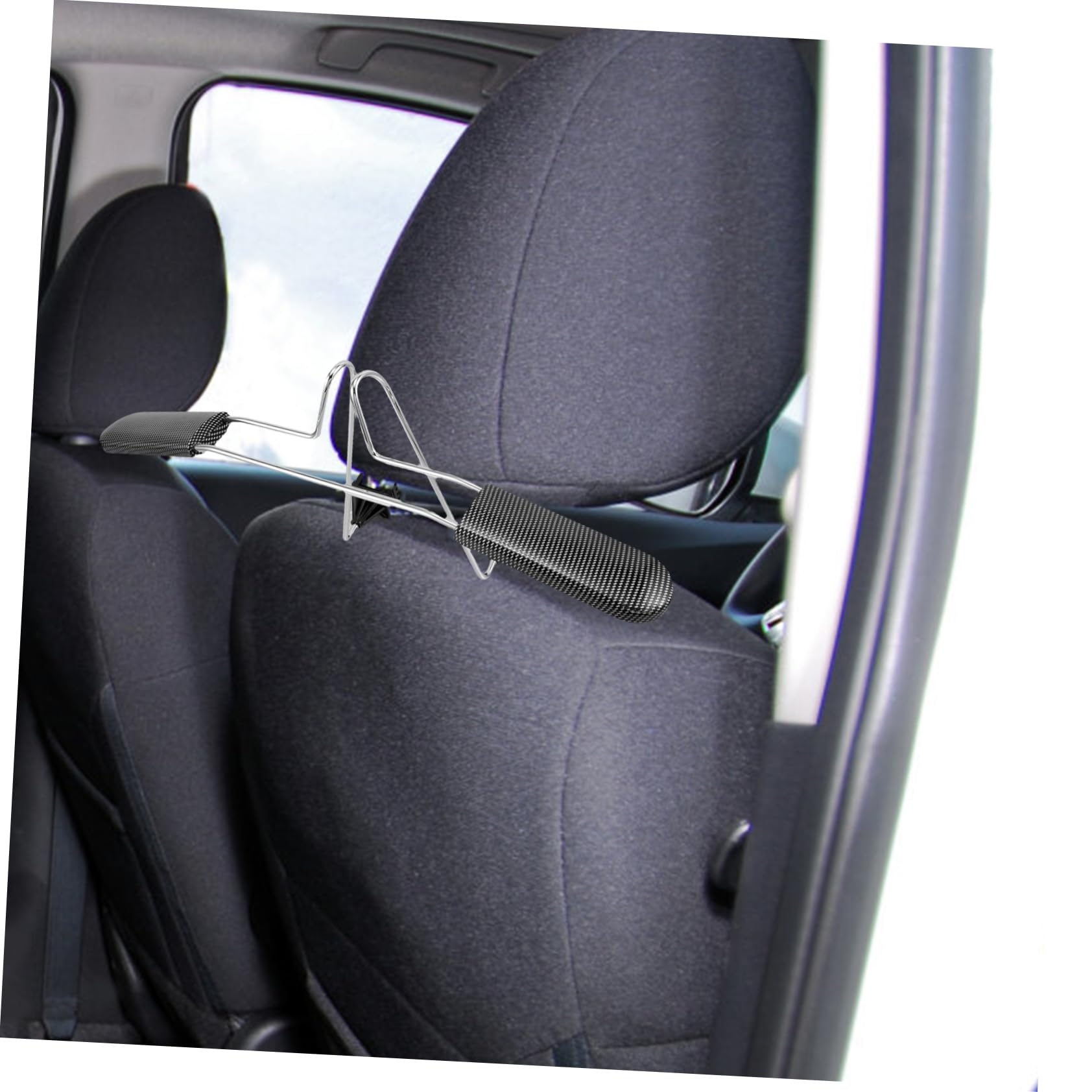 Alipis Gruccia Appendiabiti per Auto da Poggiatesta in Acciaio Inossidabile e Fibra di Carbonio, Salvaspazio, 40-52cm, per Camicie e Vestiti