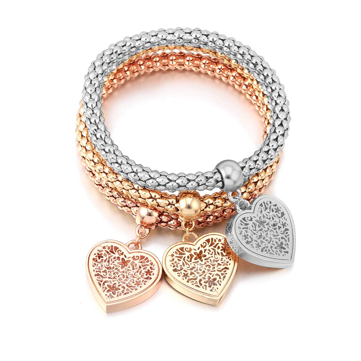 Bracciale pietre azzurre e blu con pendente cuore - Gioielli - Br