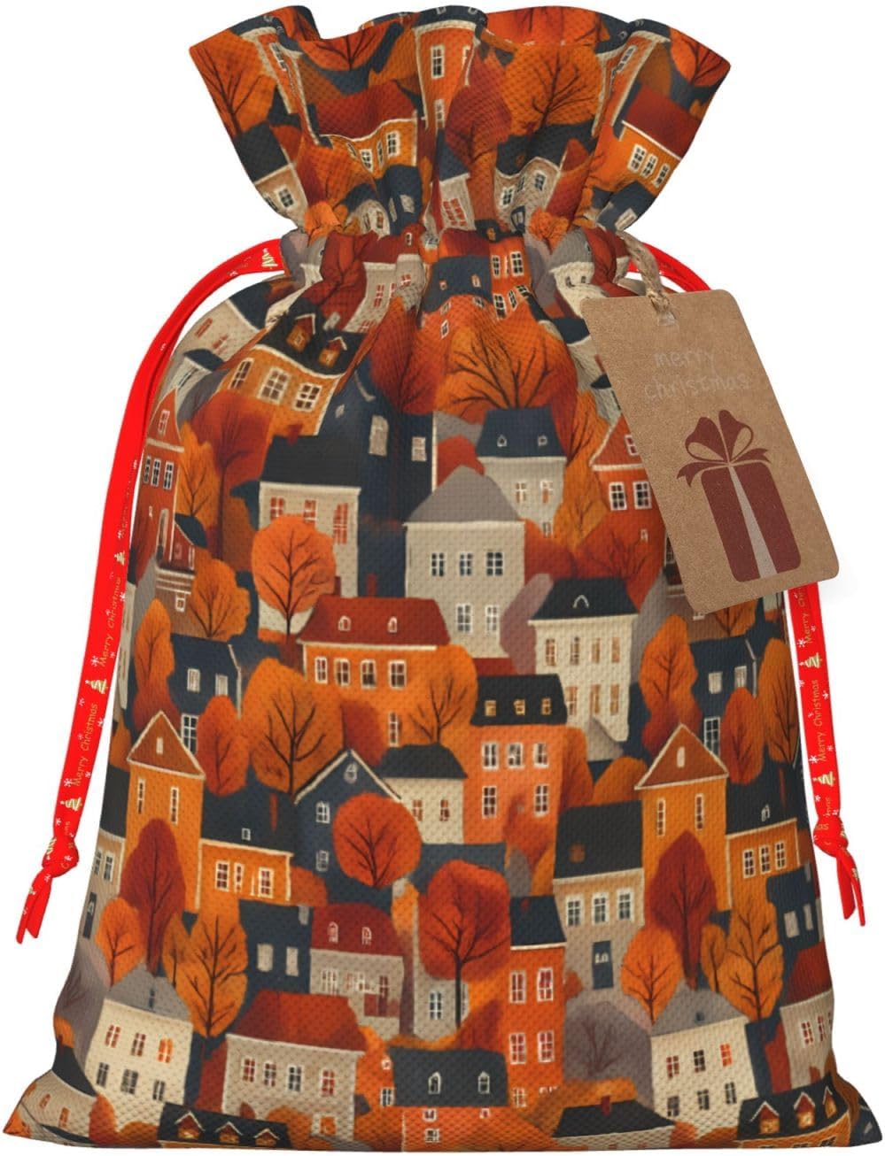 NanZYang Town House and Tree Drawstring Gift Bag