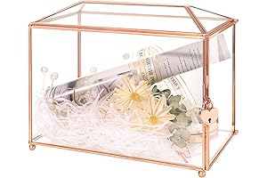 Exquisite 10.2-inch Glass Rose Gold Wedding Card Box: An Enchanting Treasure!