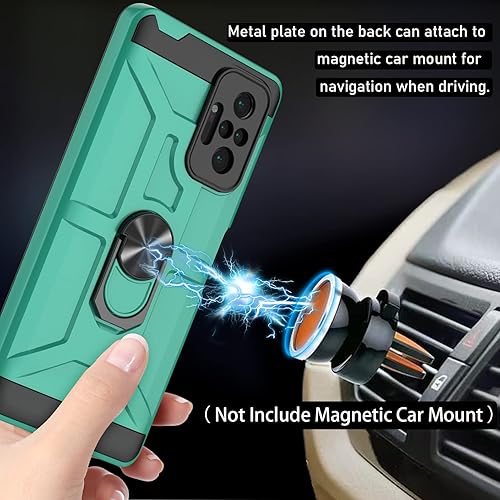 Vista 15 de Funda para Xiaomi Redmi Note 10 Pro, Redmi Note 10 Pro MAX con 3 protectores de pantalla de vidrio templado, soporte de anillo integrado y soporte