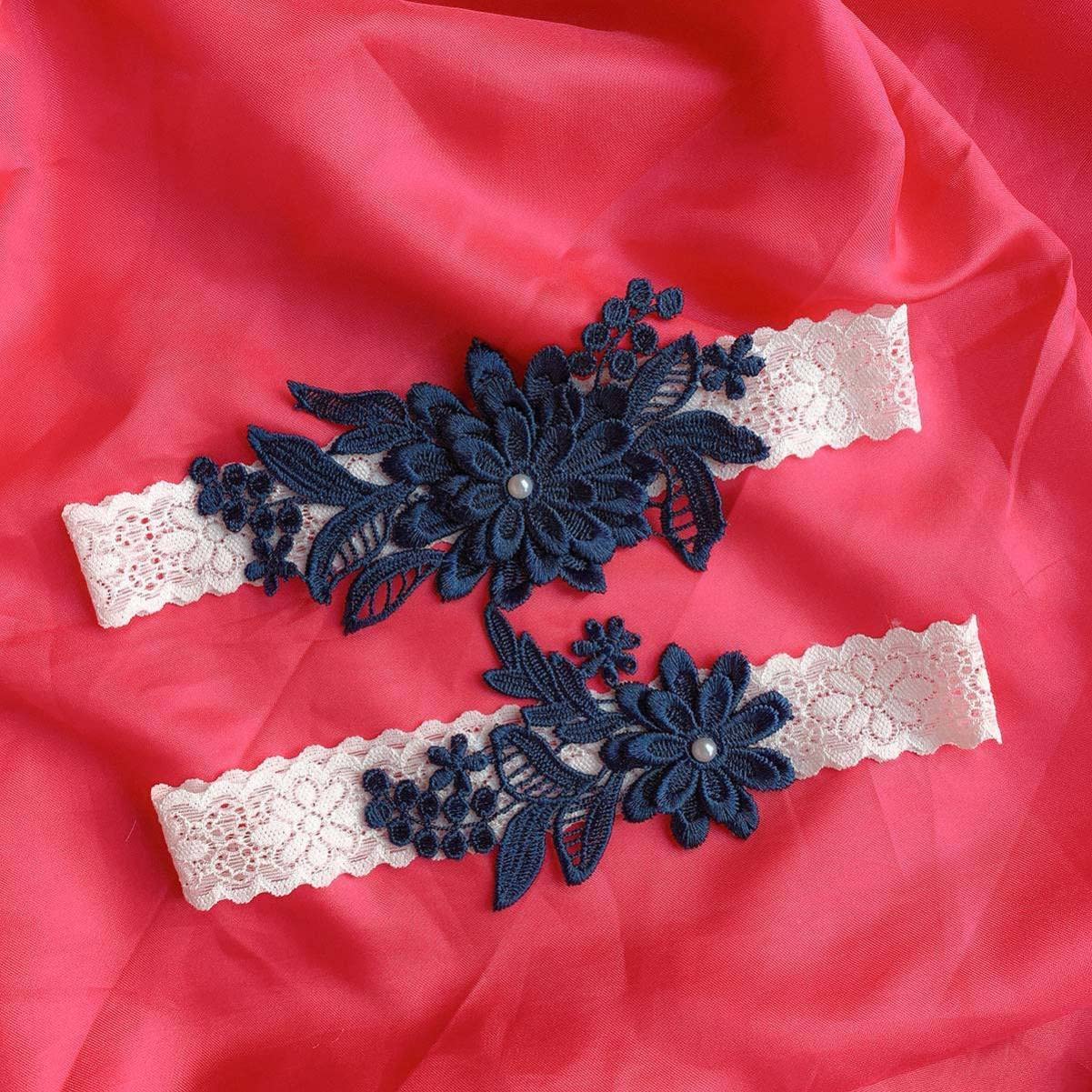 Cintura 1 Paio Giarrettiera da Sposa Set Giarrettiere in Pizzo Elasticizzato Cintura Fascia per Gamba Floreale Accessorio per Piede da Sposa Accessorio per Ornamenti di Nozze Festa di Fidanzamento