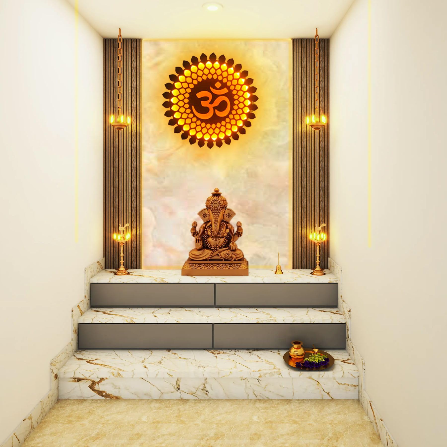 Biswas Brother Om Mandala Wall Back LED Light Wall Decor A well-designed Home Should A Story, Size 18X18 Inch. 4