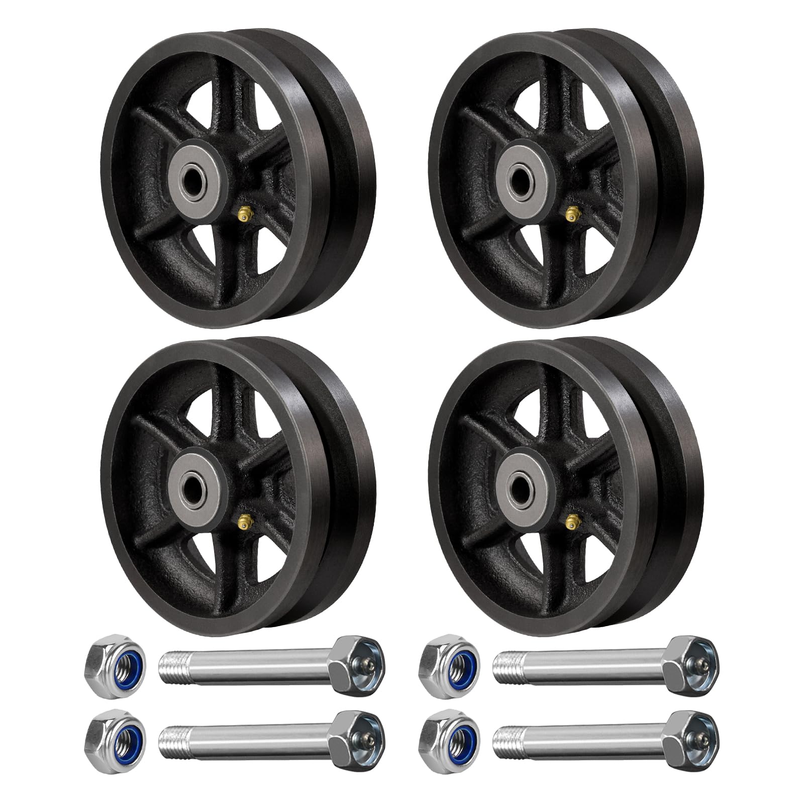 4" x 1.5" V-Groove Steel Wheel, 7/8" Wide 90° Groove Fits 1" Angle Iron Track, Heavy Duty Industrial Track Wheel with Relief Groove, High Load Capacity（2 Pack） — Amazon image 26