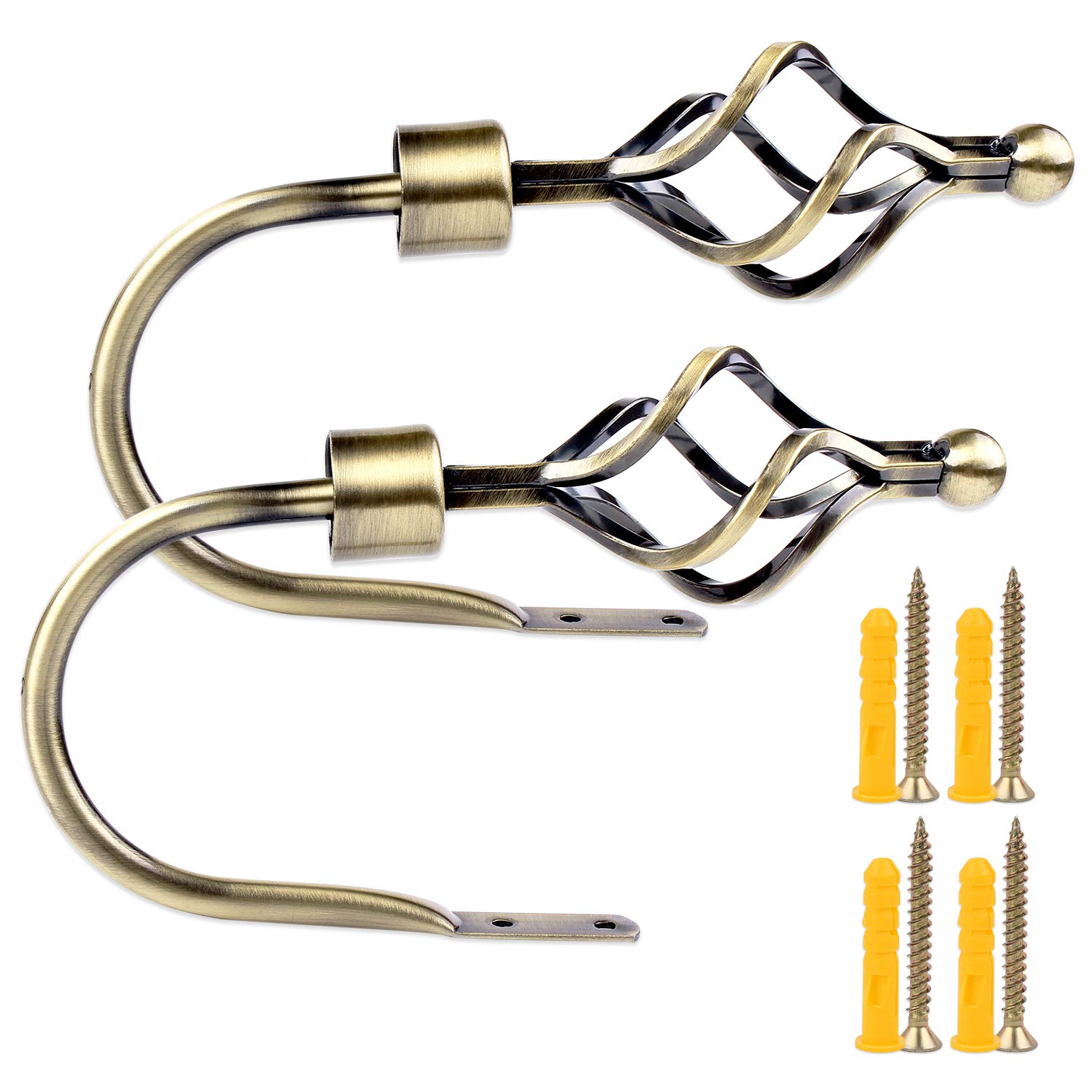 EGOERA Curtain Holdbacks, Crown Design Curtain Drapery Holdbacks Tieback, Curtain U Metal Hooks Holder, Bronze