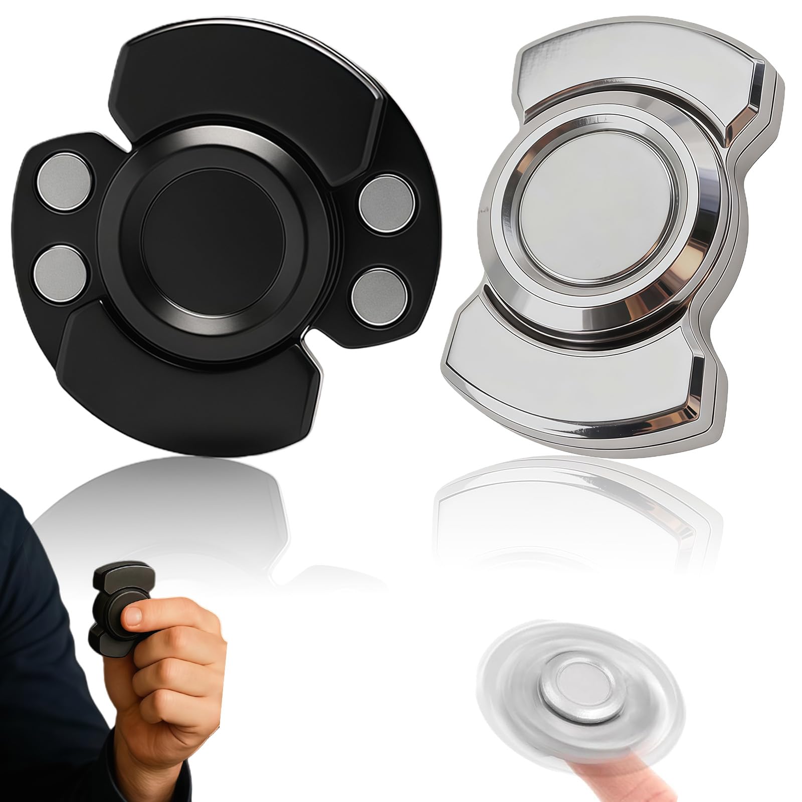 2 PCS Adult Fidget Toys Adult Fidget Spinners 3-In-1 Fidgets Rotate Press Slide Spinner Toys for Bedrooms Offices Adhd Fidget Toys Adults For Use by Those Aged 15 and Above