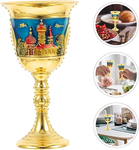 Miniatura 9 de Copa de metal vintage en relieve para vino y cócteles, diseño único para fiestas en casa y estilo bares