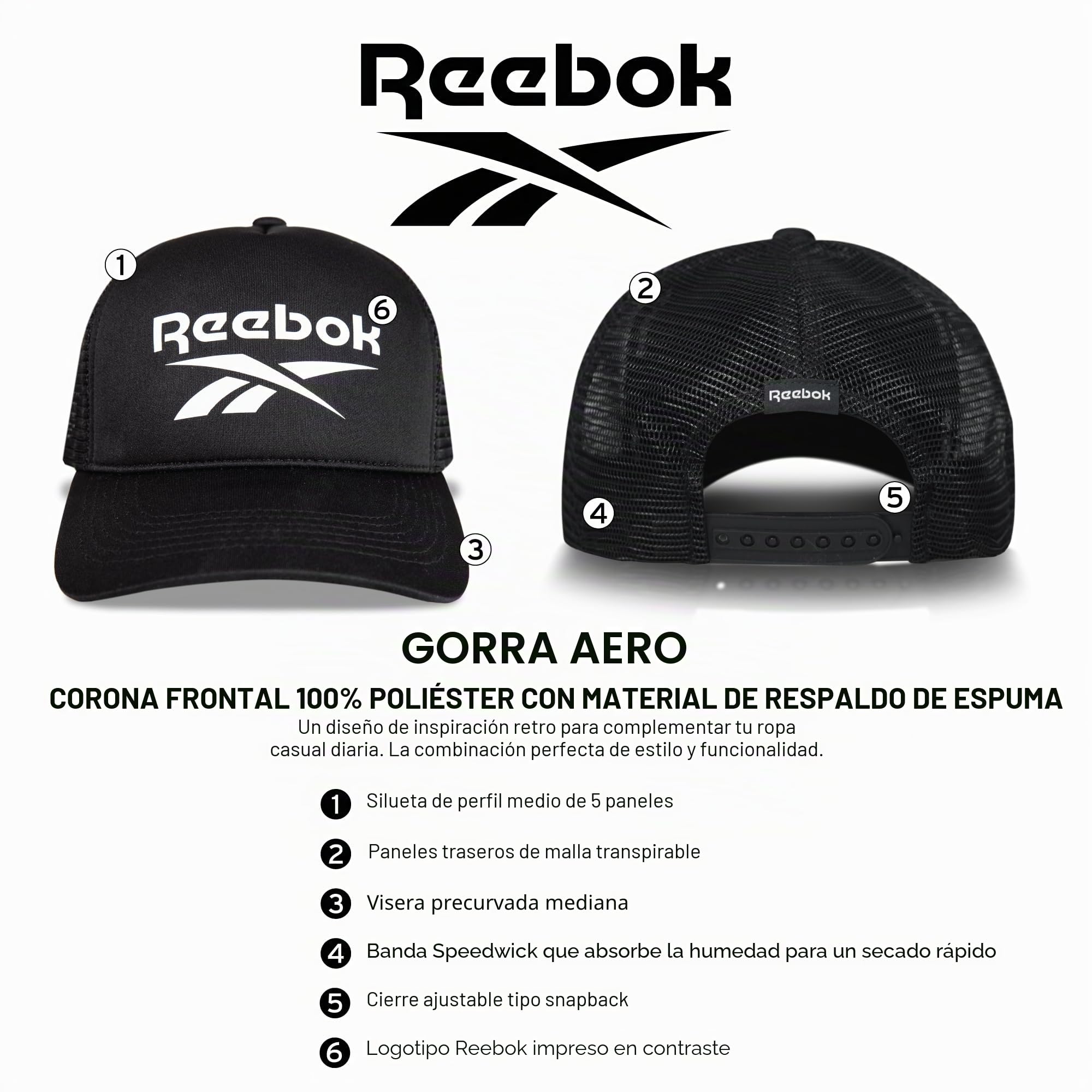 Reebok Aero Cap - Gorra de béisbol Unisex Adulto