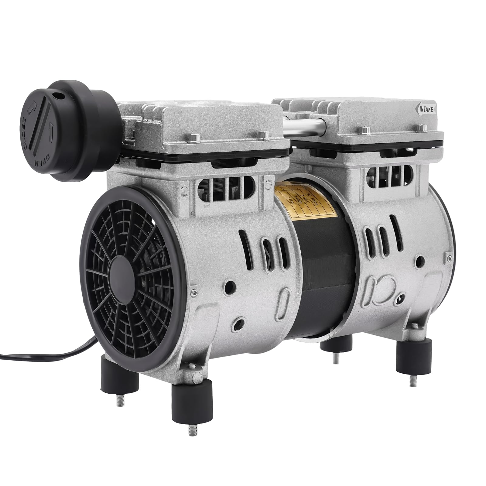 FXEIPOL Oil Free Lab Vacuum Pump, 370W, 1400RPM, 100L/Min/3.5CFM, 680mmHg/-90.6Kpa, Vacuum Pump with Silencing Filter for Laboratories, Factories