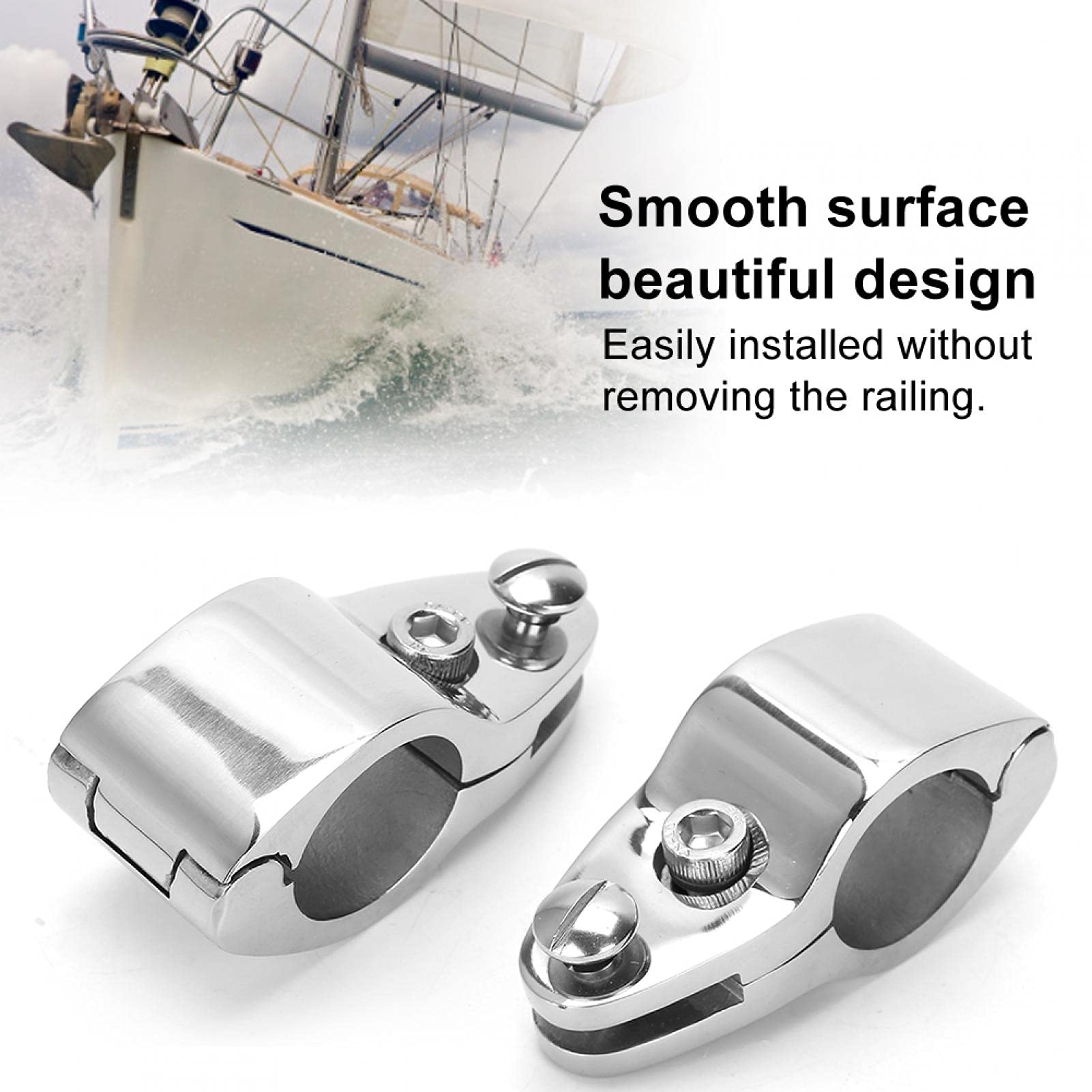 Bimini top para barco con mandíbula con bisagras, 2 piezas de herrajes de acero inoxidable para Bimini top (20 mm, 22 mm,25 mm,30 32 mm)(32mm)