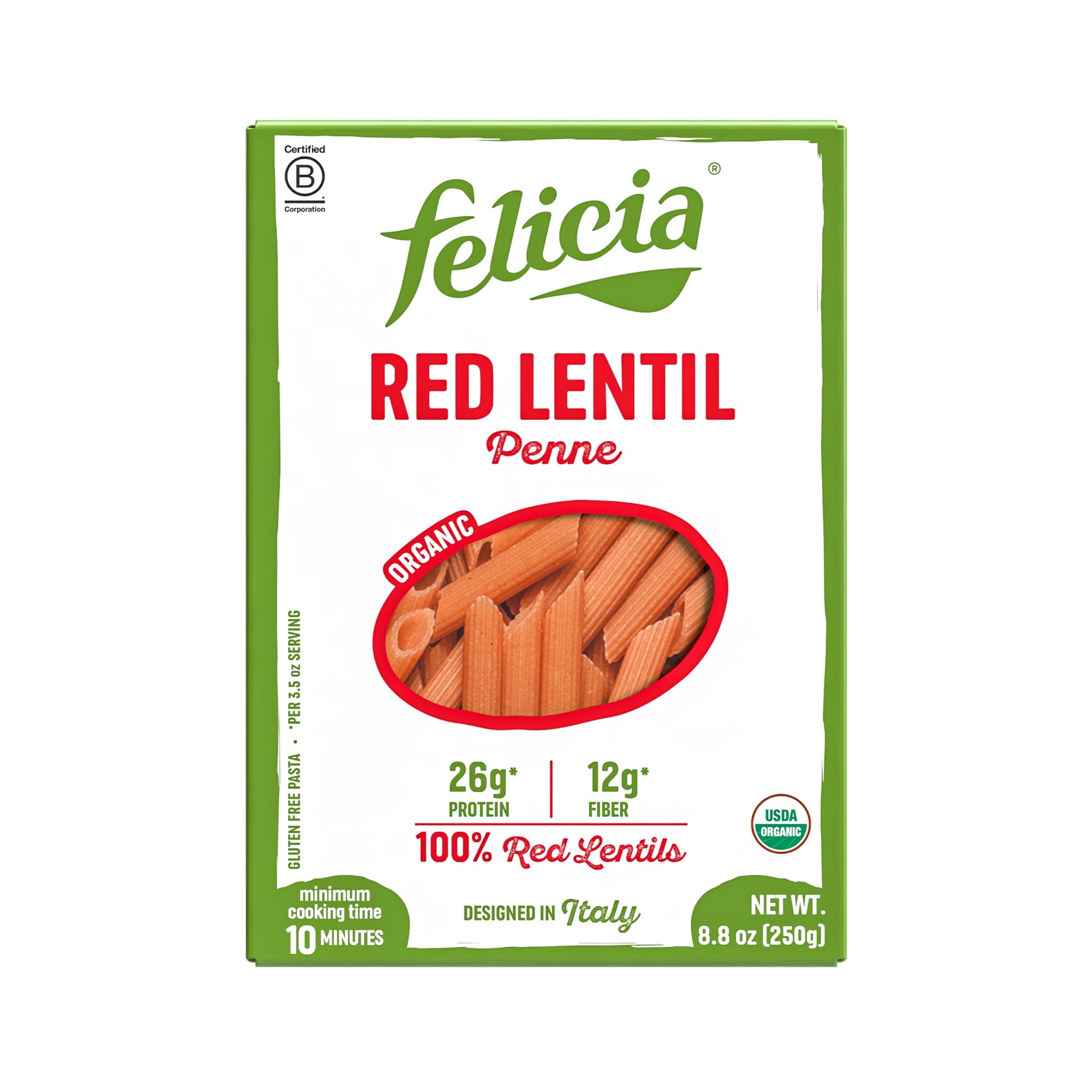 Amazon.com : Felicia Gluten Free Pasta, Red Lentil Penne, 26G