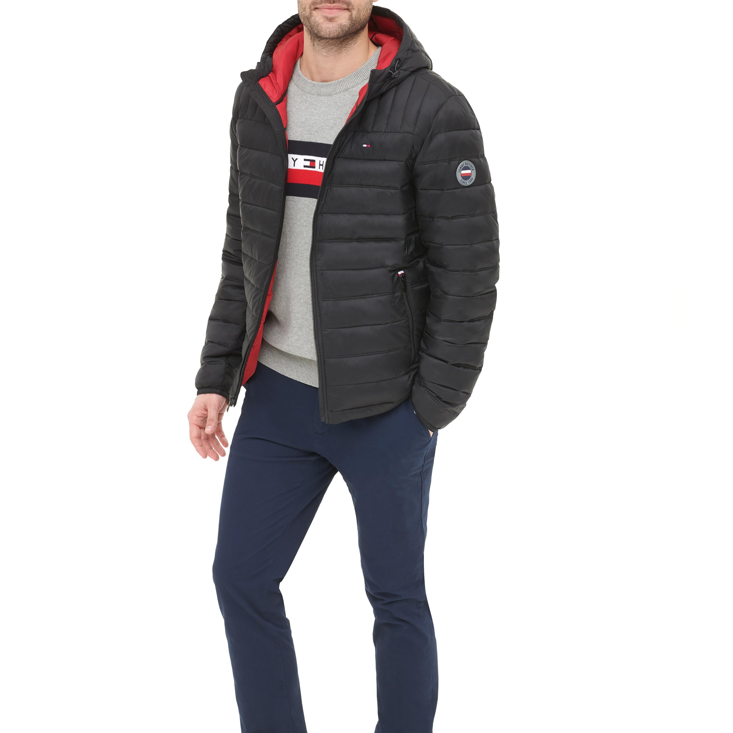 Tommy Hilfiger Mens Water Resistant Ultra Loft Filled Hooded Puffer Jacket