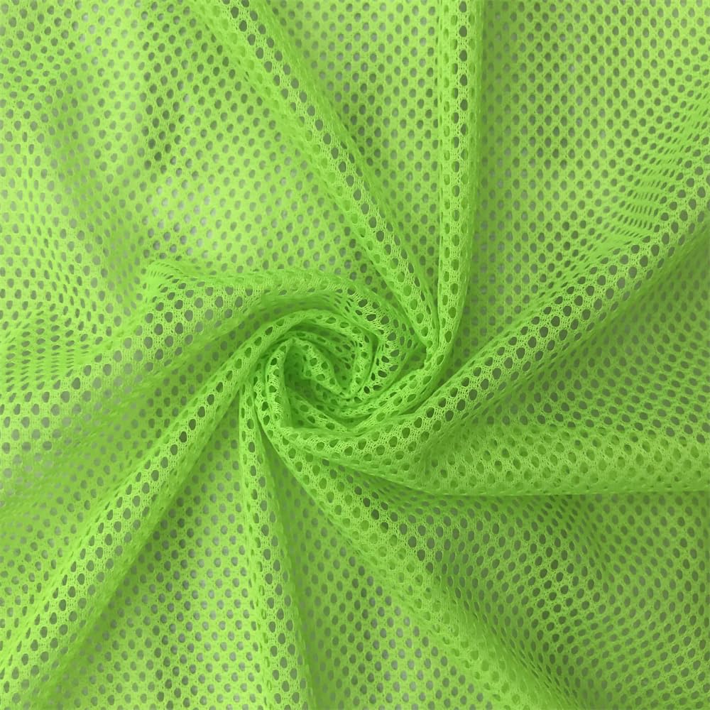 Tejido de malla elástica, Forro Tela de malla Poliéster tejido transpirable Multicolor 100cmx160cm(Fluorescent Olive)