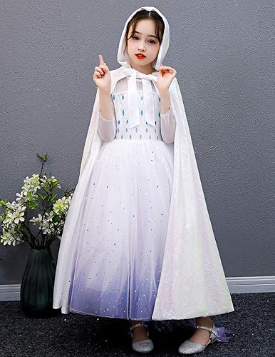 Miniatura 4 de Capa de capa con capucha de princesa para niñas pequeñas, Navidad, Halloween, accesorios de fiesta de cosplay