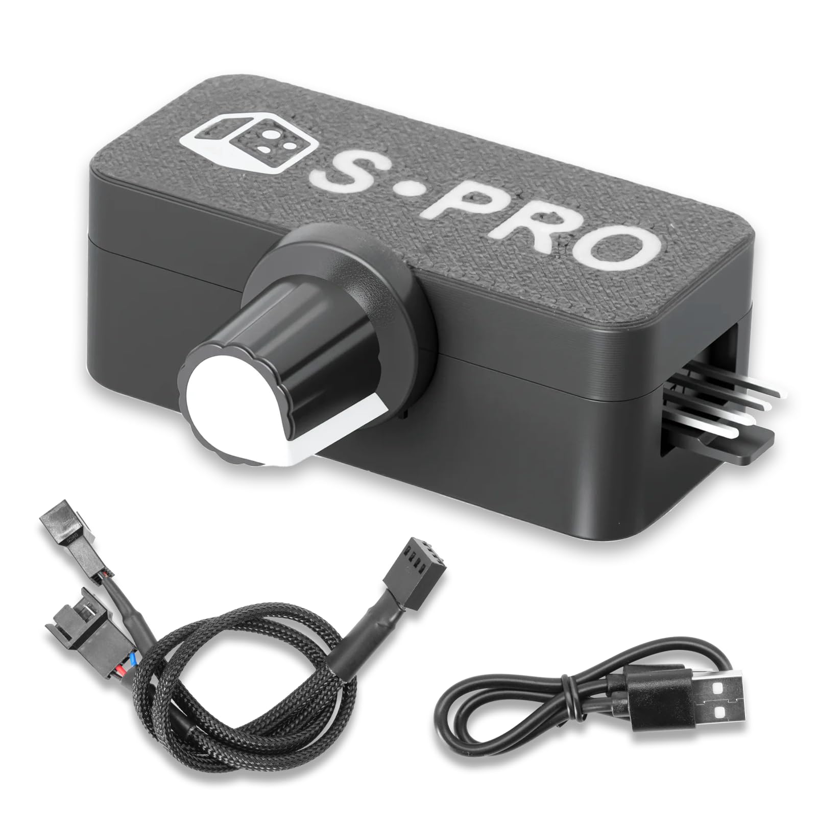 PWM Lüftersteuerung Binghe PWM Geschwindigkeitsregler 4Pin, Drehzahlregler mit 1 zu 2 Adapterkabel, DIY Wasserkühlungsoption,0-100 % Drehzahlregelung Type-C Schnittstelle Für Motoren Wasserpumpen