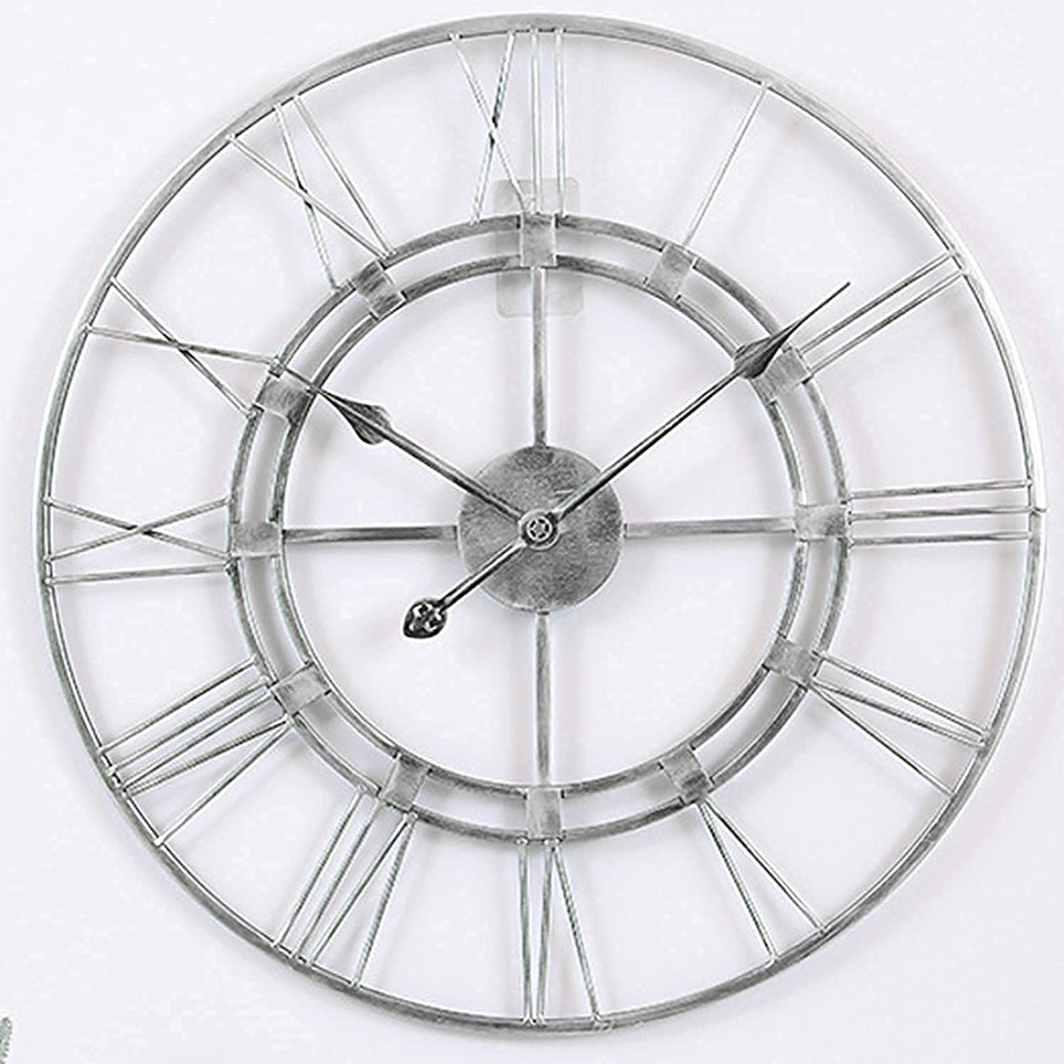 Horloge murale rétro vintage avec chiffres romains pour décoration de salon et chambre